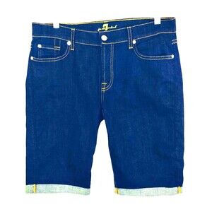 7 For All Mankind Jean Shorts Women's 30 Granola Bimbo Roll Cuff